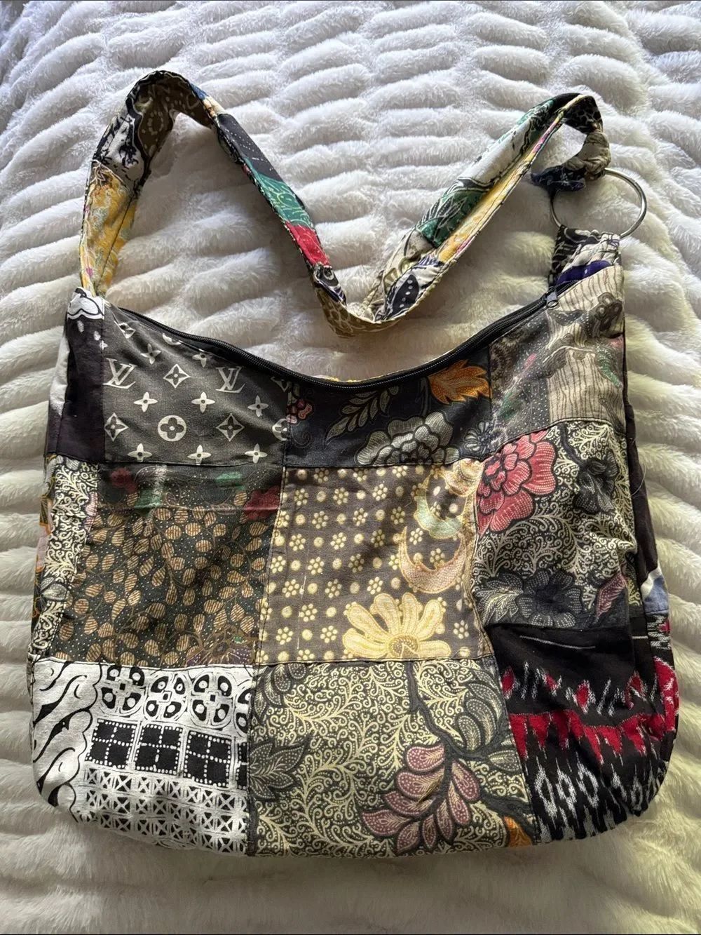 NWOT Boho Print & Color Variety Crossbody Shoulder Bag Purse 16" x 12"